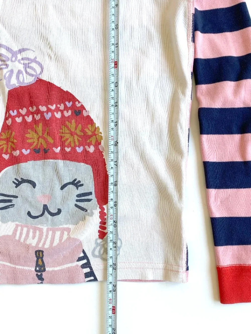 Hanna Andersson Girls Long John Pajama Set Size 14 160 Organic Cotton Cat Winter